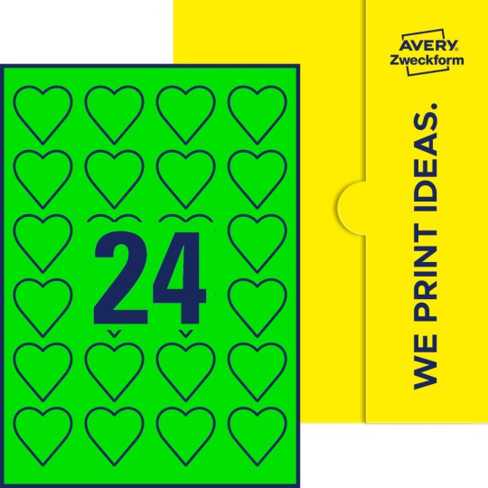 24 st. etiketter per ark.