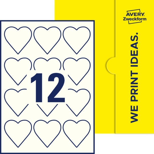 12 st. etiketter per ark.