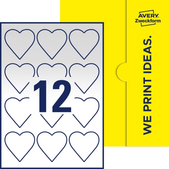 12 st. etiketter per ark.