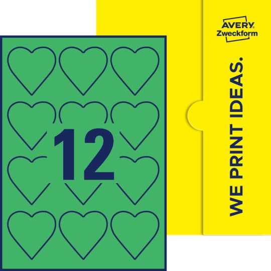 12 st. etiketter per ark.