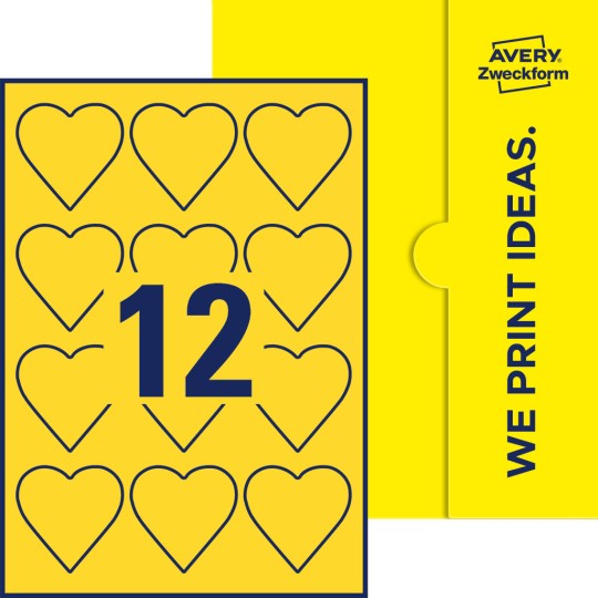 12 st. etiketter per ark.