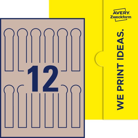 12 st. etiketter per ark.