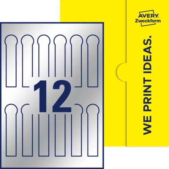 12 st. etiketter per ark.