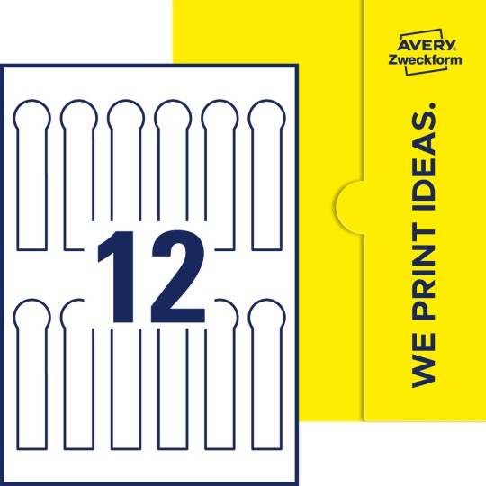 12 st. etiketter per ark.