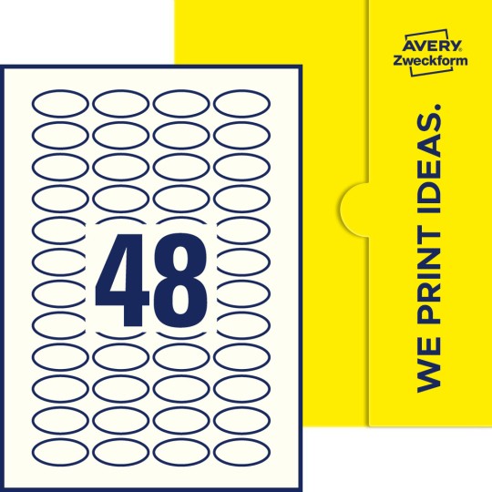 48 st. etiketter per ark.