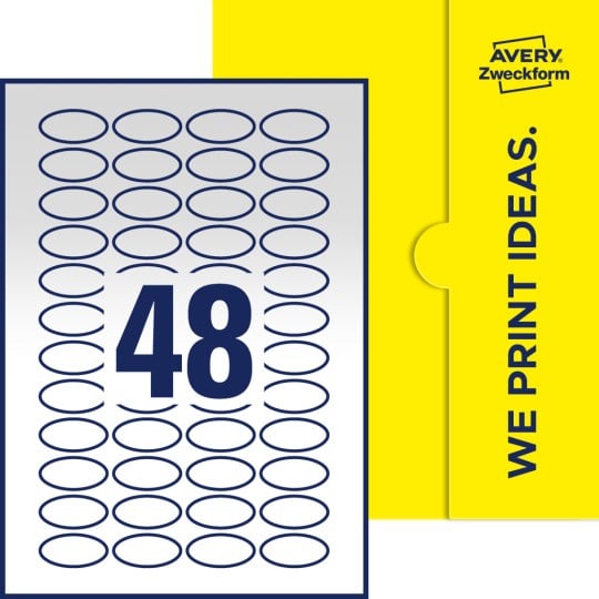 48 st. etiketter per ark.