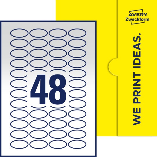 48 st. etiketter per ark.