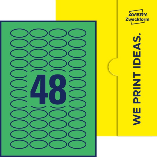 48 st. etiketter per ark.