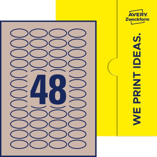 48 st. etiketter per ark.