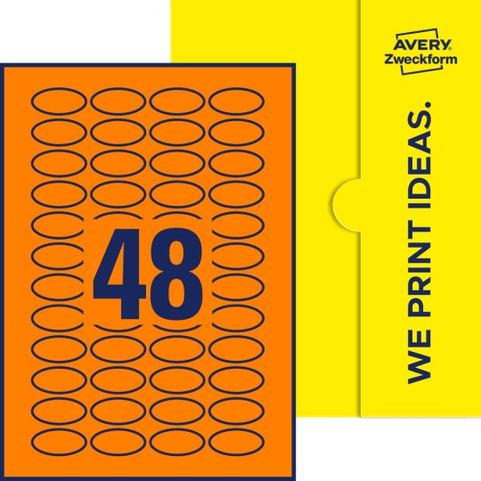 48 st. etiketter per ark.
