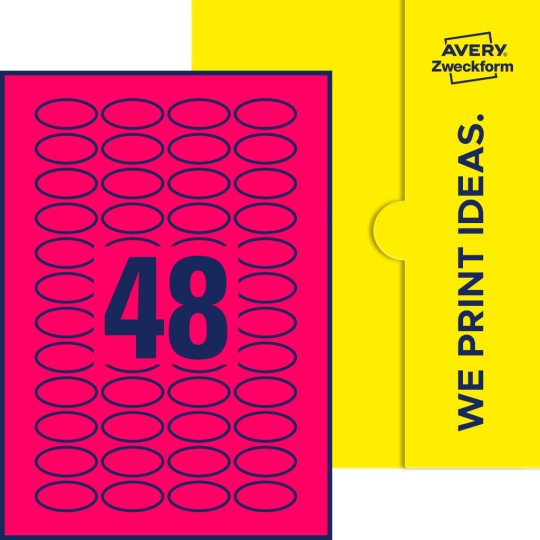 48 st. etiketter per ark.