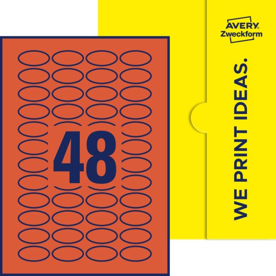 48 st. etiketter per ark.