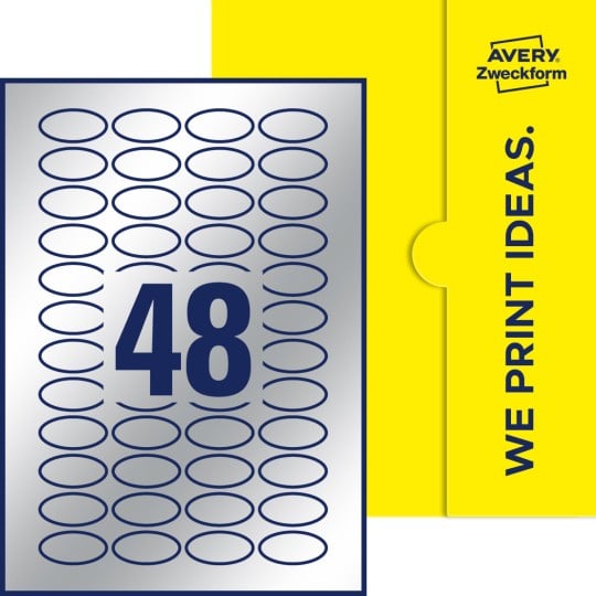 48 st. etiketter per ark.