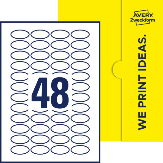 48 st. etiketter per ark.