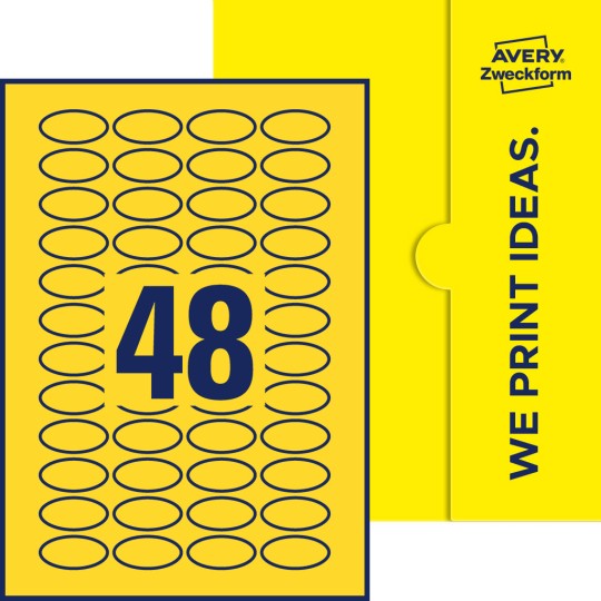 48 st. etiketter per ark.