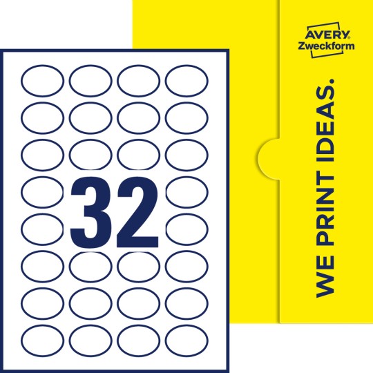 32 st. etiketter per ark.