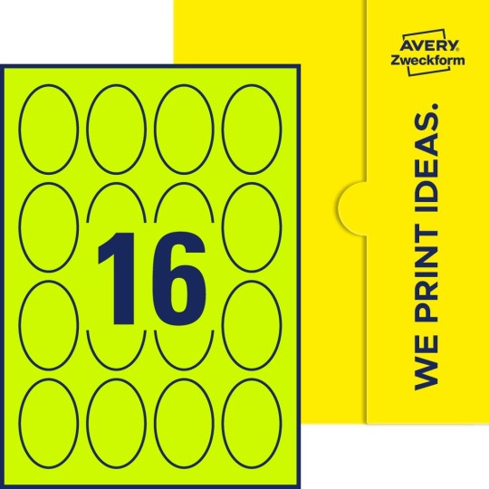 16 st. etiketter per ark.