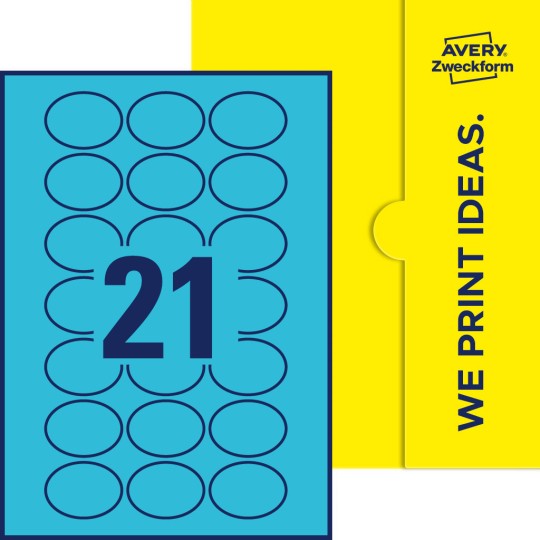 21 st. etiketter per ark.