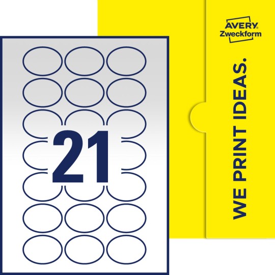 21 st. etiketter per ark.