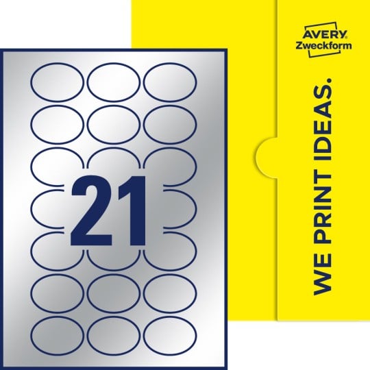 21 st. etiketter per ark.