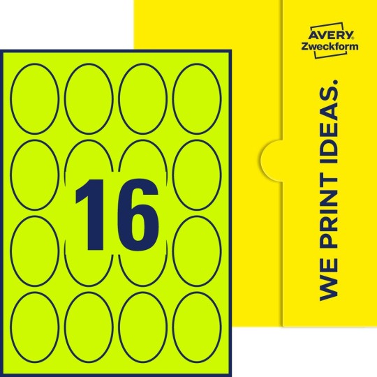16 st. etiketter per ark.