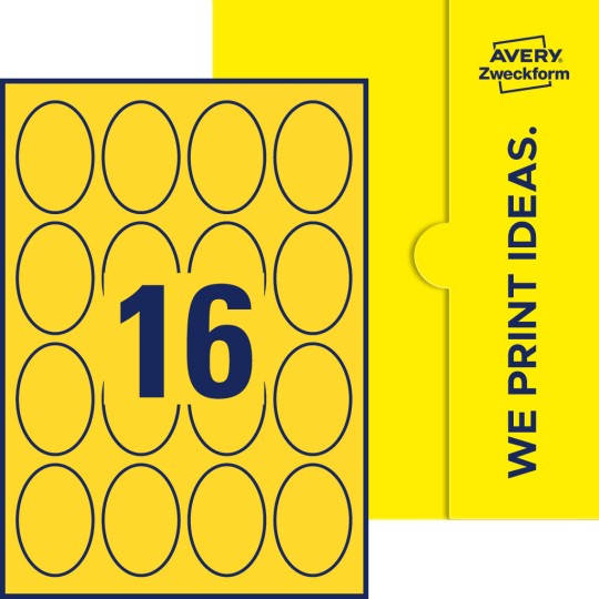 16 st. etiketter per ark.