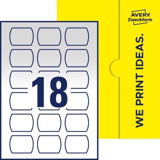 18 st. etiketter per ark.