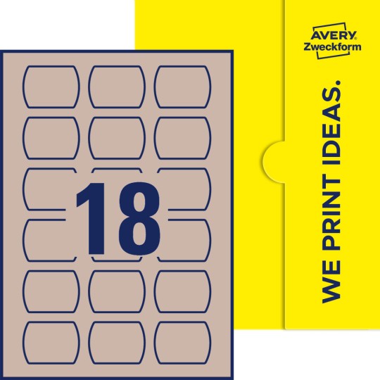 18 st. etiketter per ark.