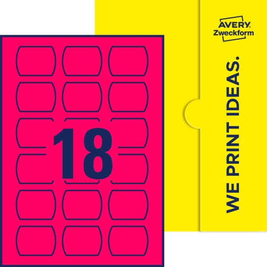 18 st. etiketter per ark.
