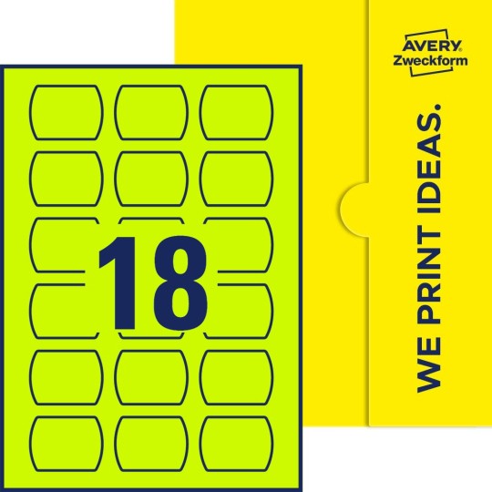 18 st. etiketter per ark.