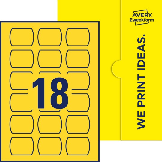 18 st. etiketter per ark.