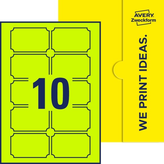 10 st. etiketter per ark.