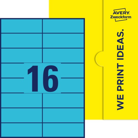16 st. etiketter per ark.