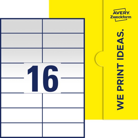 16 st. etiketter per ark.