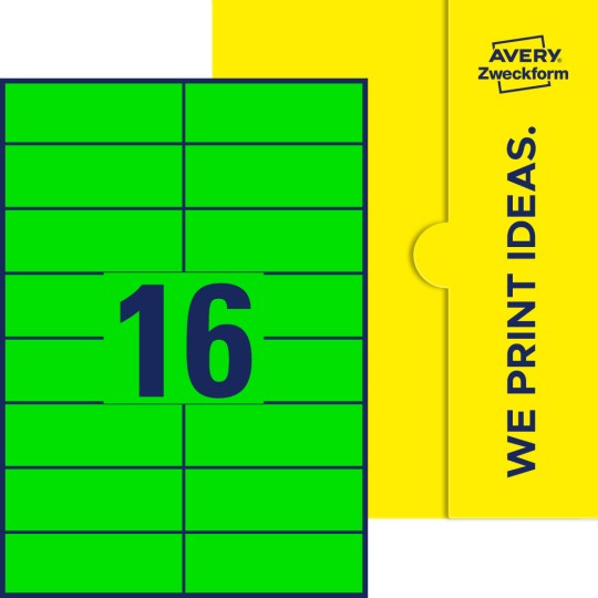 16 st. etiketter per ark.