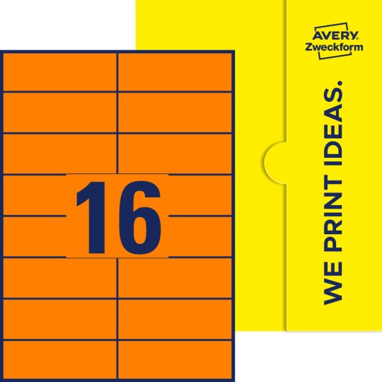 16 st. etiketter per ark.
