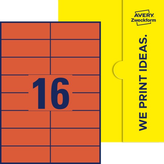 16 st. etiketter per ark.