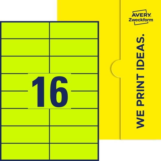16 st. etiketter per ark.