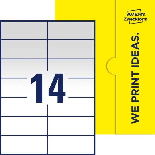 14 st. etiketter per ark.