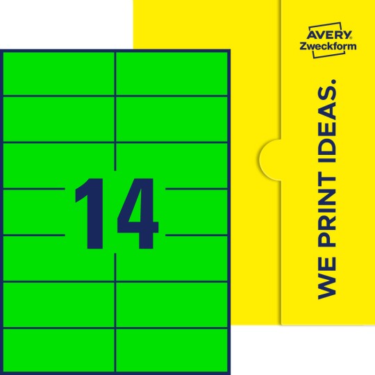 14 st. etiketter per ark.