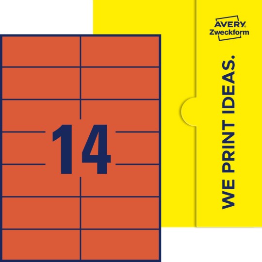 14 st. etiketter per ark.