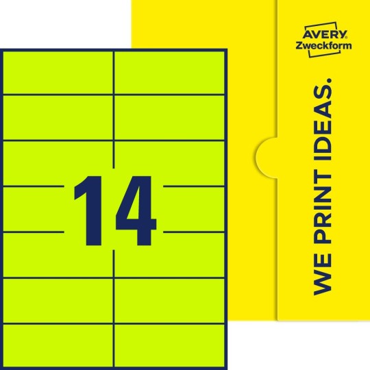 14 st. etiketter per ark.