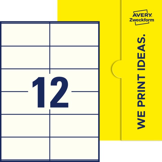 12 st. etiketter per ark.