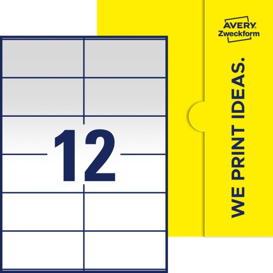 12 st. etiketter per ark.