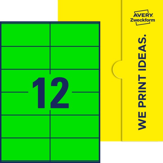 12 st. etiketter per ark.
