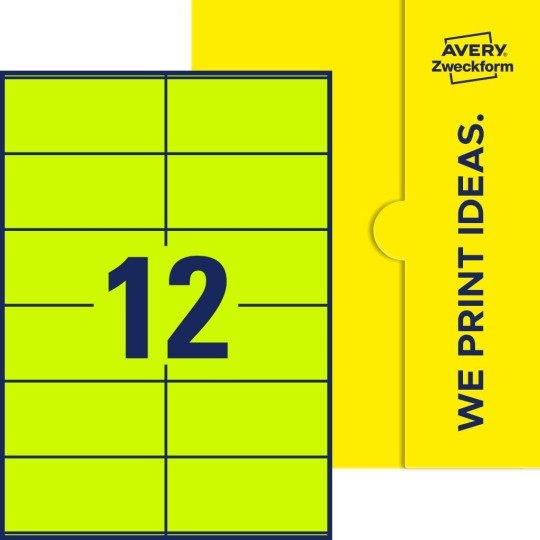 12 st. etiketter per ark.