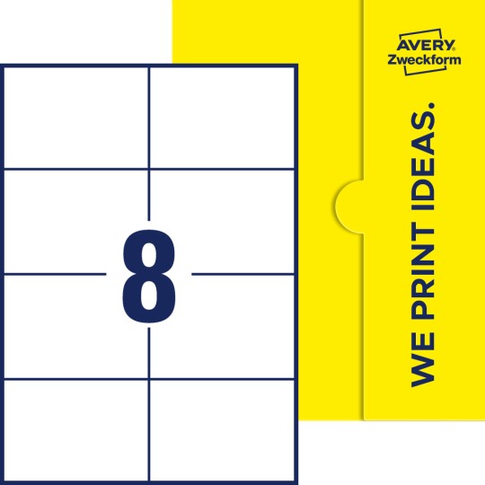 8 st. etiketter per ark.