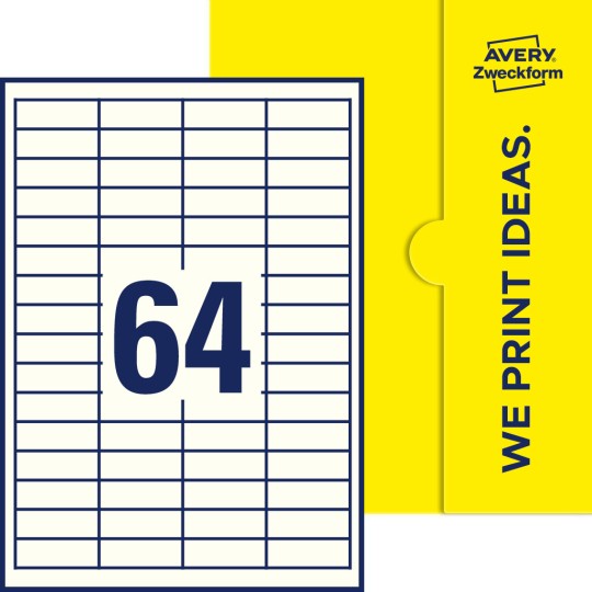 64 st. etiketter per ark.