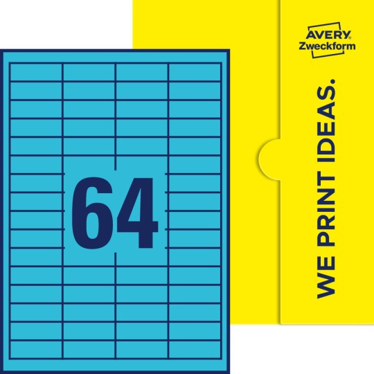 64 st. etiketter per ark.