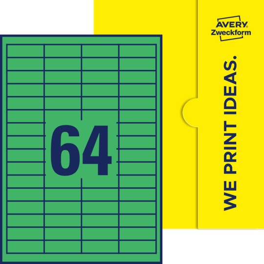 64 st. etiketter per ark.